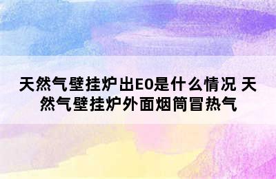 天然气壁挂炉出E0是什么情况 天然气壁挂炉外面烟筒冒热气